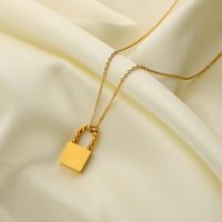 Chic Twist Lock Pendant 18k Stainless Steel Necklace main image 1