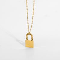Chic Twist Lock Pendant 18k Stainless Steel Necklace main image 6