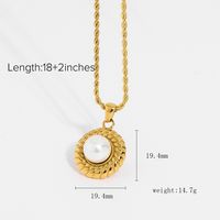 Vacuum Twisted Croissant Pearl Pendant Stainless Steel Necklace main image 4