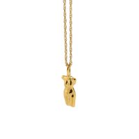 Fashion Human Face Pendant Gold-plated Stainless Steel Necklace main image 3