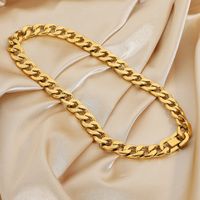 Simple Large 18k Gold-plated Stainless Steel Necklace main image 3