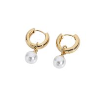 Pearl Artificial Pearls Gold Plated Earrings main image 6
