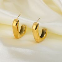 Fashion Square Gold Plated Stainless Steel Open Earrings main image 4