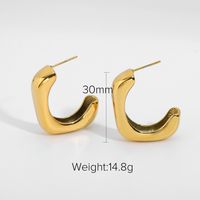 Fashion Square Gold Plated Stainless Steel Open Earrings main image 5