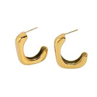 Fashion Square Gold Plated Stainless Steel Open Earrings main image 6