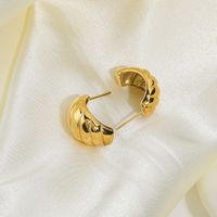 Fashion Gold-plated Stainless Steel Horn Bag Earrings main image 2