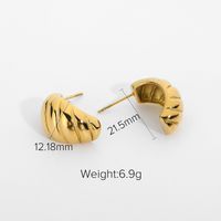 Fashion Gold-plated Stainless Steel Horn Bag Earrings main image 5