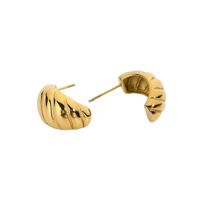 Fashion Gold-plated Stainless Steel Horn Bag Earrings main image 6