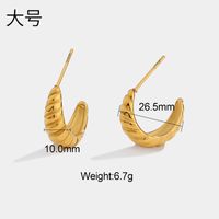 Fashion Gold-plated Stainless Steel Croissant Bag Hoop Earrings main image 5