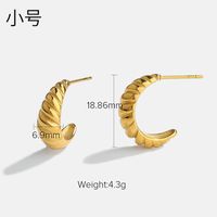 Fashion Gold-plated Stainless Steel Croissant Bag Hoop Earrings main image 6