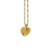 Einfache Retro Herzförmige Anhänger Vakuum 18k Gold Edelstahl Halskette main image 6
