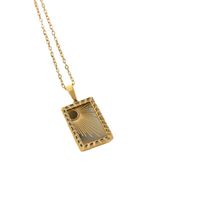 201 Stainless Steel 304 Stainless Steel Titanium Steel Gold Plated Ethnic Style Geometric Sun Moon Necklace main image 3