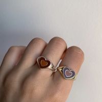 Fashion Double Love Element Copper Ring main image 1