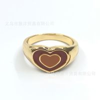 Fashion Double Love Element Copper Ring main image 4
