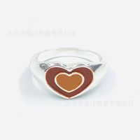 Fashion Double Love Element Copper Ring main image 5