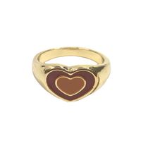 Fashion Double Love Element Copper Ring main image 6