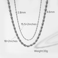 Color Double-layer Twist Chain Stainless Steel Necklace sku image 1