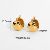 Simple Spherical Gold-plated Stainless Steel Earrings sku image 1