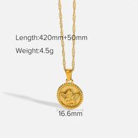 Fashion Cupid Angel Pendant 18k Gold Plated Stainless Steel Necklace sku image 1