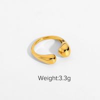 Retro Polished Gold-plated Stainless Steel Ring sku image 1