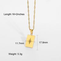 Rectangular Sunlight Pendant 18k Gold Plated Stainless Steel Necklace sku image 1