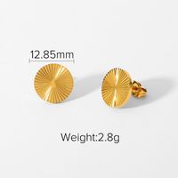 Fashion Gold-plated Stainless Steel Round Earrings sku image 1