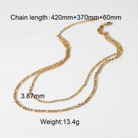 Simple Two-layer 18k Gold-plated Stainless Steel Necklace sku image 1