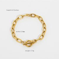 Fashion Classic Ot Gold-plated Stainless Steel Bracelet sku image 1