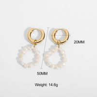 Retro Pearl Precious Stone Element Geometric Earrings sku image 10