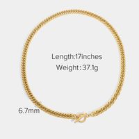 Cuban Thick 14k Gold Plated Stainless Steel Necklace sku image 1