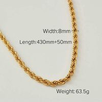 Twisted Rope Stackable Vacuum 18k Stainless Steel Necklace sku image 1