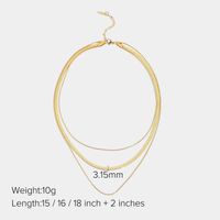 Fashion Three-layer 14k Gold-plated Stainless Steel Necklace sku image 2