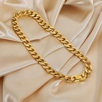 Simple Large 18k Gold-plated Stainless Steel Necklace sku image 1