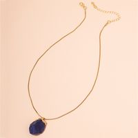 Irregular Gemstone Pendant Necklace Hip Hop Stone Clavicle Chain main image 1