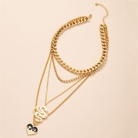 Retro Dragon Pendant Necklace Hip Hop Sex Heart Clavicle Chain main image 3