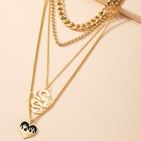 Retro Dragon Pendant Necklace Hip Hop Sex Heart Clavicle Chain main image 5