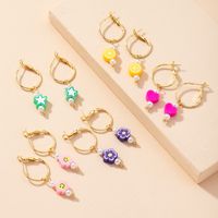 Korean Simple Fashion Cute Flower Smiley Earrings main image 4