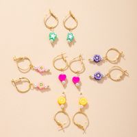 Korean Simple Fashion Cute Flower Smiley Earrings main image 5
