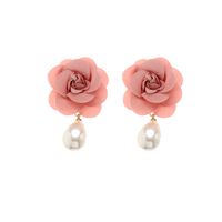 Imitation Pearl Earrings Fashion Cloth Flower Earrings Women main image 6