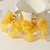 Fabric Yarn Bow Knot Earrings Mori Girls C-shaped Earrings main image 5