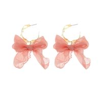 Fabric Yarn Bow Knot Earrings Mori Girls C-shaped Earrings main image 6