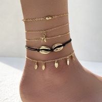 Bohemian Starfish Shell Anklet Five-piece Set main image 1