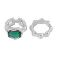 Imitation Emerald Ring Women's Bamboo Alloy Rings Set main image 3