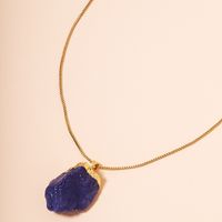 Irregular Gemstone Pendant Necklace Hip Hop Stone Clavicle Chain sku image 1