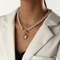 Fashion Retro Pearl Love Box Pendant Necklace sku image 1