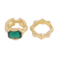 Imitation Emerald Ring Women's Bamboo Alloy Rings Set sku image 1