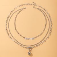 Fashion Simple Style Punk Style Alphabet Chain Word Buckle Bell Necklace main image 6