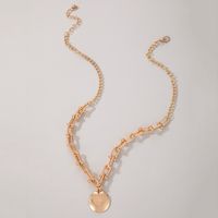 Simple New Fashion Alloy Punk Style Clavicle Chain Disc Pendant Chain Necklace main image 7