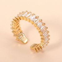 Fashion Geometric Stainless Steel Zircon Open Ring main image 2