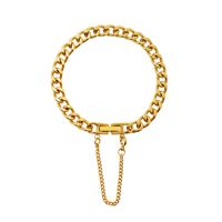 Fashion Tassel Clasp Thick Chain Titanium Steel Necklace Bracelet Set main image 3